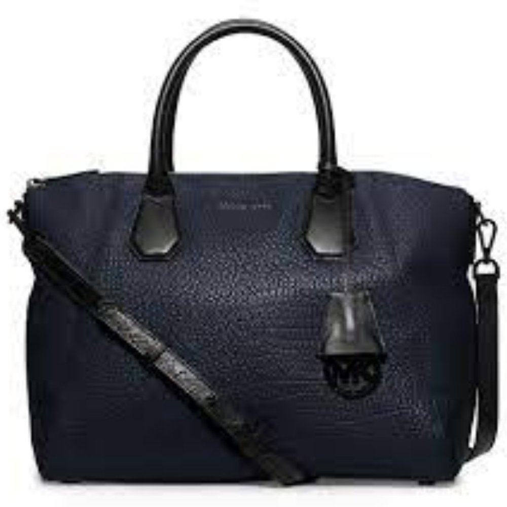MICHAEL Michael Kors Campbell Satchel Large Navy and Black